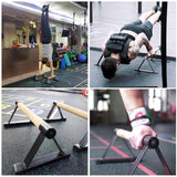 1 Pair Parallettes Set Push-up Parallel Bar Stretch Double Rod Stand Fitness - Side View