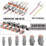 AU 1000 PCS Deutsch DT Connector Kit 14-16AWG Stamped Contacts 1100PCS UPGRADE - 45-Degree Angle