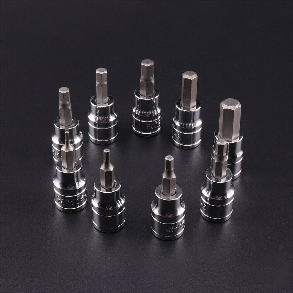 9pcs Allen Key Sockets Hex Bit Socket Set 3/8 Drive Drill Metric Tools 2-10mm