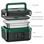 Portable 1L Cordless Electric Heated Lunch Box 16000mAh 60W 304 Stainless Steel Black&Green, image 6