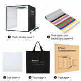 25CM Portable Photo Studio LED Light Tent Bar Cube Soft Box Room Photography - Front View