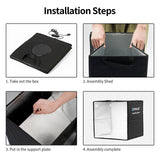 40CM Portable Photo Studio LED Light Tent Bar Cube Soft Box Room Photography - Rear View