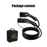 32A/3Phase 22kW 5Meter EV Power Type 2 to Type 2 Charging Cable with Storage Bag - Low Angle