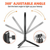 10 Dimmable LED Ring Light Tripod Stand for Phone Makeup Live Selfie
