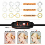 10 Dimmable LED Ring Light Tripod Stand for Phone Makeup Live Selfie