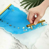 Large Safe Silicone Tray Mould Artist Mold Irregular Coaster Resin Craft Art DIY + 2 Handles - Close-Up Angle