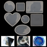 18-Piece Versatile Silicone Coaster Mold Set for Creative Epoxy Resin Projects - Side View