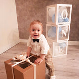 ONE Balloons Box Clear Gift Boxes Gift Birthday Baby Shower Party AU - Top-Down View
