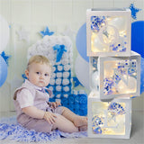 ONE Balloons Box Clear Gift Boxes Gift Birthday Baby Shower Party AU - 45-Degree Angle