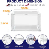 Shoe Display Box Clear Container Stackable Boxes Storage Case - Front View