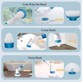 Electric Cordless Spin Scrubber Super Power Scrubber Turbo Scrub Clean Brush - 45-Degree Angle