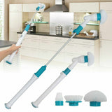 10PCS Rechargeable Spin Scrubber Electric Turbo Scrub Cleaning Brush Cordless Kit - Side View