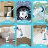 2PCS Rechargeable Spin Scrubber Electric Turbo Scrub Cleaning Brush Cordless Kit - Top-Down View