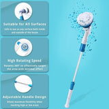 5PCS Rechargeable Spin Scrubber Electric Turbo Scrub Cleaning Brush Cordless Kit - Side View