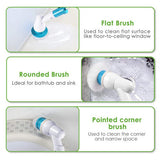5PCS Rechargeable Spin Scrubber Electric Turbo Scrub Cleaning Brush Cordless Kit - Top-Down View
