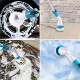 5PCS Rechargeable Spin Scrubber Electric Turbo Scrub Cleaning Brush Cordless Kit - 45-Degree Angle