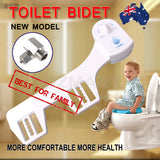 Toilet Bidet Seat Hygiene Water Wash Clean Unisex Easy Attachment Dual Nozzles - Front View