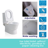Toilet Bidet Seat Hygiene Water Wash Clean Unisex Easy Attachment Dual Nozzles - Top-Down View