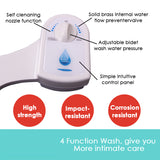 Toilet Bidet Seat Hygiene Water Wash Clean Unisex Easy Attachment Dual Nozzles - Close-Up Angle