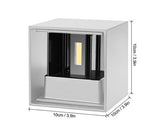 2PCS 12W LED Wall Light Waterproof Up Down Lamp Cube Sconce Yard Indoor Outdoor - Side View
