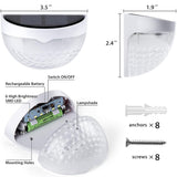 4PCS Solar Powered LED Wall Lights Door Fence Lights Outdoor Garden Lamp Light - Front View