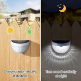 4PCS Solar Powered LED Wall Lights Door Fence Lights Outdoor Garden Lamp Light - Top-Down View