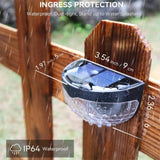 4PCS Solar Powered LED Wall Lights Door Fence Lights Outdoor Garden Lamp Light - Rear View