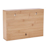 3 Grids Bamboo Food Wrap Dispenser Cutter Foil Cling Film Storage Holder Box Kitchen - Top-Down View