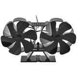 12Blade Fan Heat Self-Powered Wood Stove Top Burner Fireplace Silent Eco Heater - 45-Degree Angle