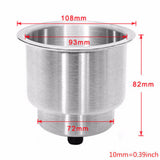 4PCS Stainless Drink Cup Holder Insert for Boat/Car/Truck RV/Camper/Yacht/Sofa - Rear View