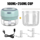 250ML Electric Garlic Food Chopper Vegetable Chopper Grinder Blender Crusher+100ML Cup - Rear View