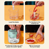250ML Electric Garlic Food Chopper Vegetable Chopper Grinder Blender Crusher+100ML Cup - Extra Image