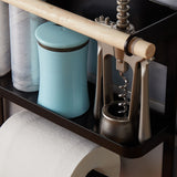 Refrigerator Storage Rack Magnetic Holder With Hooks Paper Spice Jars Storage Shelf - Rear View