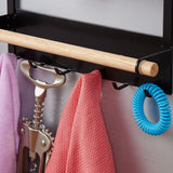 Refrigerator Storage Rack Magnetic Holder With Hooks Paper Spice Jars Storage Shelf - Low Angle