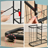 Basketball Soccer Storage Rack Sport Ball Organizer Ball Holder Display Stand With Basket - 45-Degree Angle
