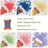 6x100g Hard Wax Beans Remover With 20 Wooden Sticks - Rear View