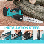 12inch Cordless Electric Chainsaw + 2 Battery 2 Chain Brushless Wood Cutter Saw, image 6