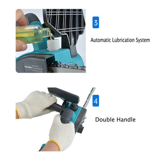 12inch Cordless Electric Chainsaw + 2 Battery 2 Chain Brushless Wood Cutter Saw, image 9