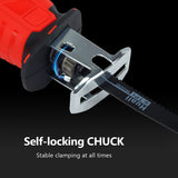Red Cordless Electric Reciprocating Saw Cutter w+ Blades For Makita Battery - Close-Up Angle