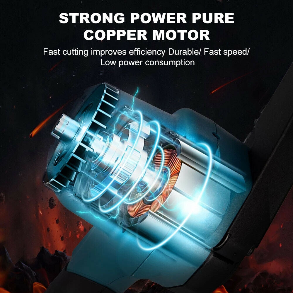 6 Mini Cordless Electric Chainsaw 2X Battery Powered Wood Cutter Rechargeable