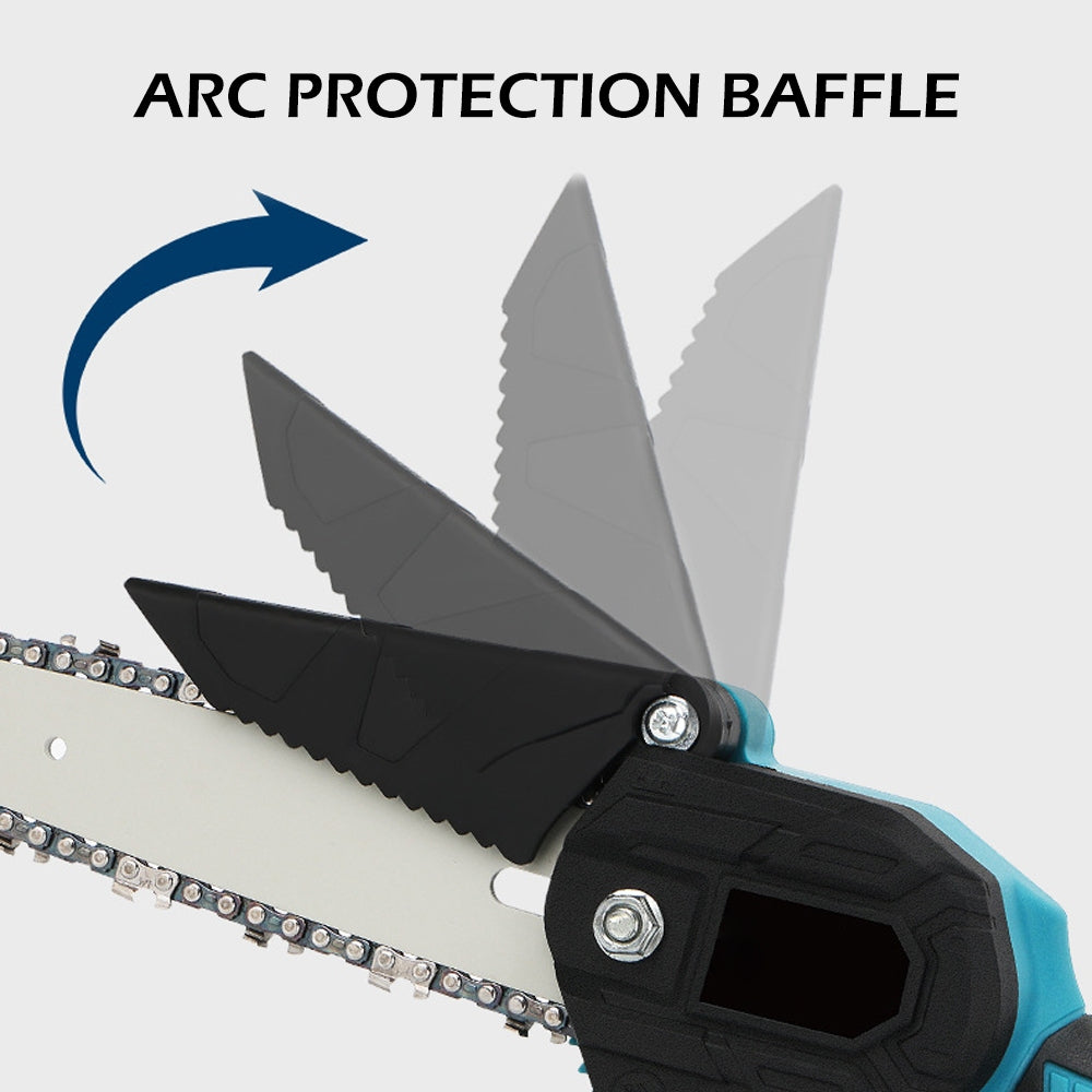 6 Mini Cordless Electric Chainsaw 2X Battery Powered Wood Cutter Rechargeable