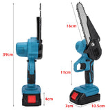 6 Mini Cordless Electric Chainsaw 2X Battery Powered Wood Cutter Rechargeable - Extra Image