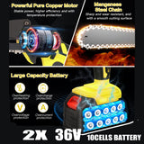 36V 8 Mini Cordless Electric Chainsaw 2XBattery 36V Wood Cutter Rechargeable
