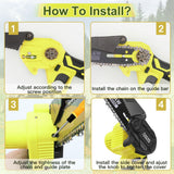 36V 8 Mini Cordless Electric Chainsaw 2XBattery 36V Wood Cutter Rechargeable
