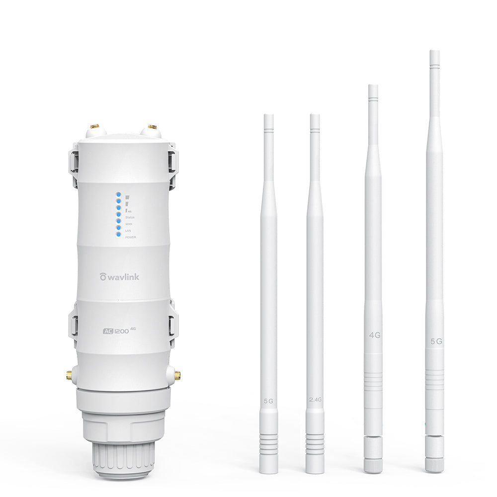 WAVLINK AC1200 Outdoor WiFi Dual Band Long Range Aerial HD4 Extender WiFi Router