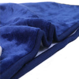 Double-side Flannel Heated Electric Throw Rug Blanket Fast Heating Warm Washable BLUE - Side View