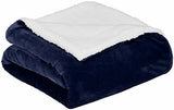 Double-side Flannel Heated Electric Throw Rug Blanket Fast Heating Warm Washable BLUE - Top-Down View