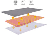 Double-side Flannel Heated Electric Throw Rug Blanket Fast Heating Warm Washable GREY - Front View