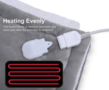 Double-side Flannel Heated Electric Throw Rug Blanket Fast Heating Warm Washable GREY - Side View