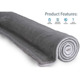 Double-side Flannel Heated Electric Throw Rug Blanket Fast Heating Warm Washable GREY - Rear View
